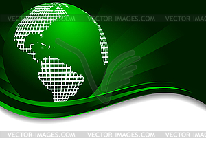 Green background with earth - vector clipart