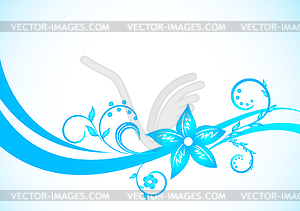 Blue floral background - vector image