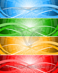 Set tech banners - vector clipart