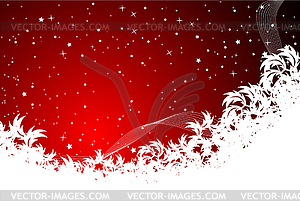 Red christmas background with snowflakes - vector clip art