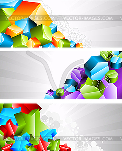 Set of banners with 3d element - vector image