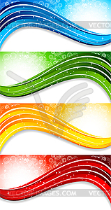 Набор из четырех красочных баннеров с кругом - цветной векторный клипарт