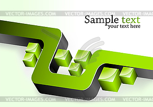 Abstract background. with green 3d element - vector clip art