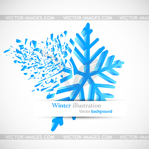 Bright blue snowflake - vector image