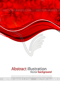 Abstract background with red heart - vector clip art