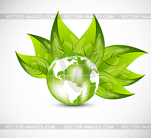 Background with globe - vector image