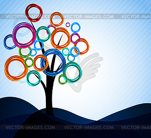 Background with tree - vector EPS clipart