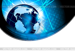 Bright background with globe - vector clip art