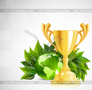 Design with cup and ball - royalty-free vector image
