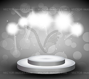 Background with stage and light - vector image