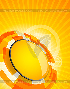 Abstract tech background in orange color - vector image