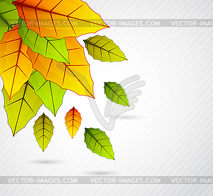 Background with colorful leaves - vector image