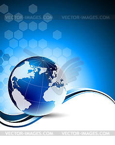 Tech background with globe - vector clip art