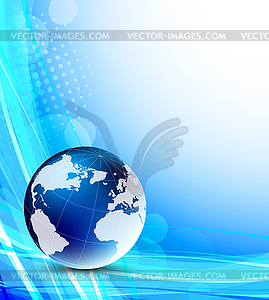 Background with globe - vector image