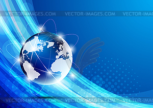 Background with globe - vector clipart