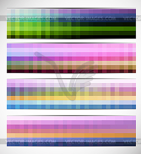 Abstract pixelated banners - royalty-free vector clipart