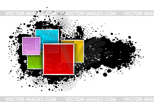 Гранж фон с квадратами - векторное изображение клипарта