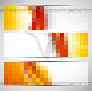 Set of banners with squares - vector clipart