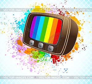 Background with tv - vector image