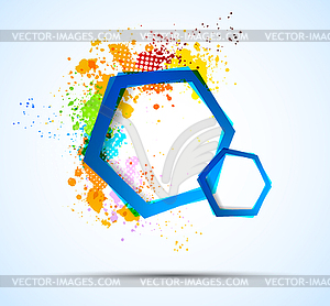 Bright colorful background with hexagons - vector clipart