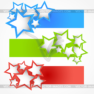 Set of banners with stars - vector image