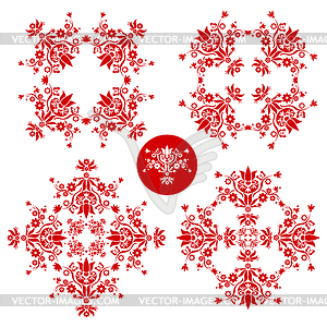 Folk floral decoration - stock vector clipart