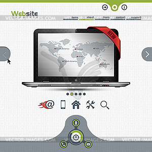 Веб-сайта для бизнес-презентации - изображение в векторе / векторный клипарт
