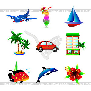 Travel icons - vector image