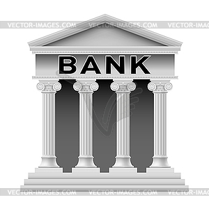 Bank building symbol - vector clipart