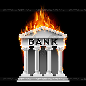 Bank building symbol - vector clip art