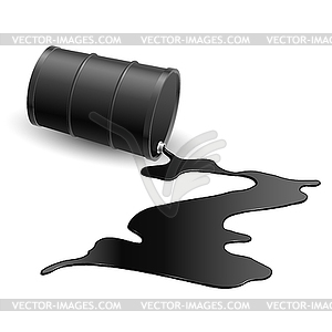 Barrel with black liquid - vector image