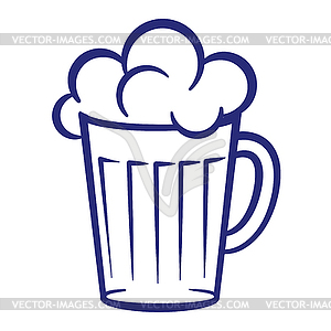 Painted glass of beer - vector clipart