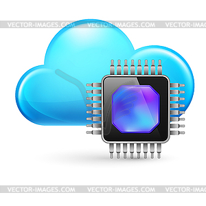 Chip and Cloud - vector clip art
