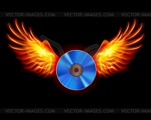 CD-Fiery wings - vector clip art