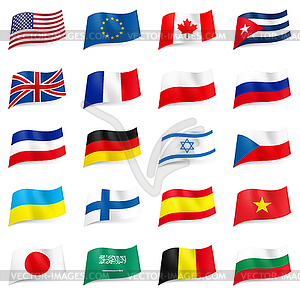 Popular country flag icons collection Royalty Free Vector