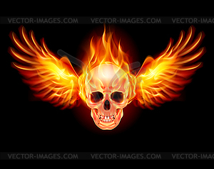 Flaming Skull - vector clipart