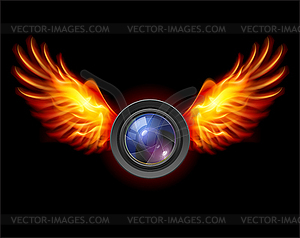 Focus-Fiery wings - vector clipart