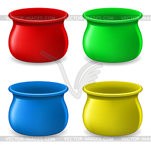 Empty color Pots - vector image