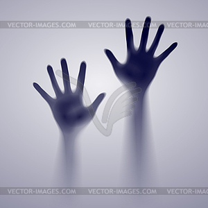 Two open dark hands - vector clip art