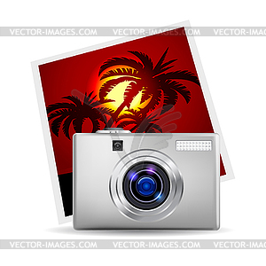 Realistic digital camera - vector image