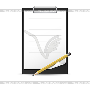 Yellow Pencil and notepad - vector clip art