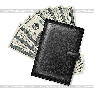 Leather wallet - vector image
