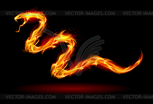 Fire snake - vector image