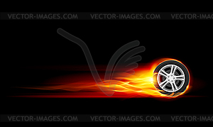 Burning wheel - vector clipart