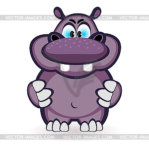 Cartoon hippo - vector clip art