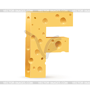 Letter made of Cheese - vector clip art