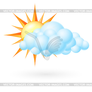 Sun with cloud - vector clipart