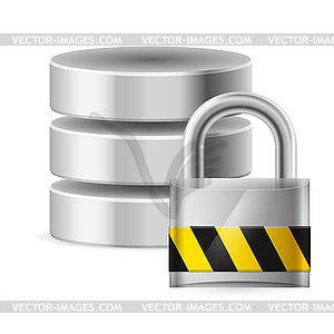 Database icon off - vector clip art