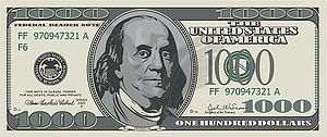 One thousand dollars - vector clip art