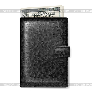 Leather wallet - vector image